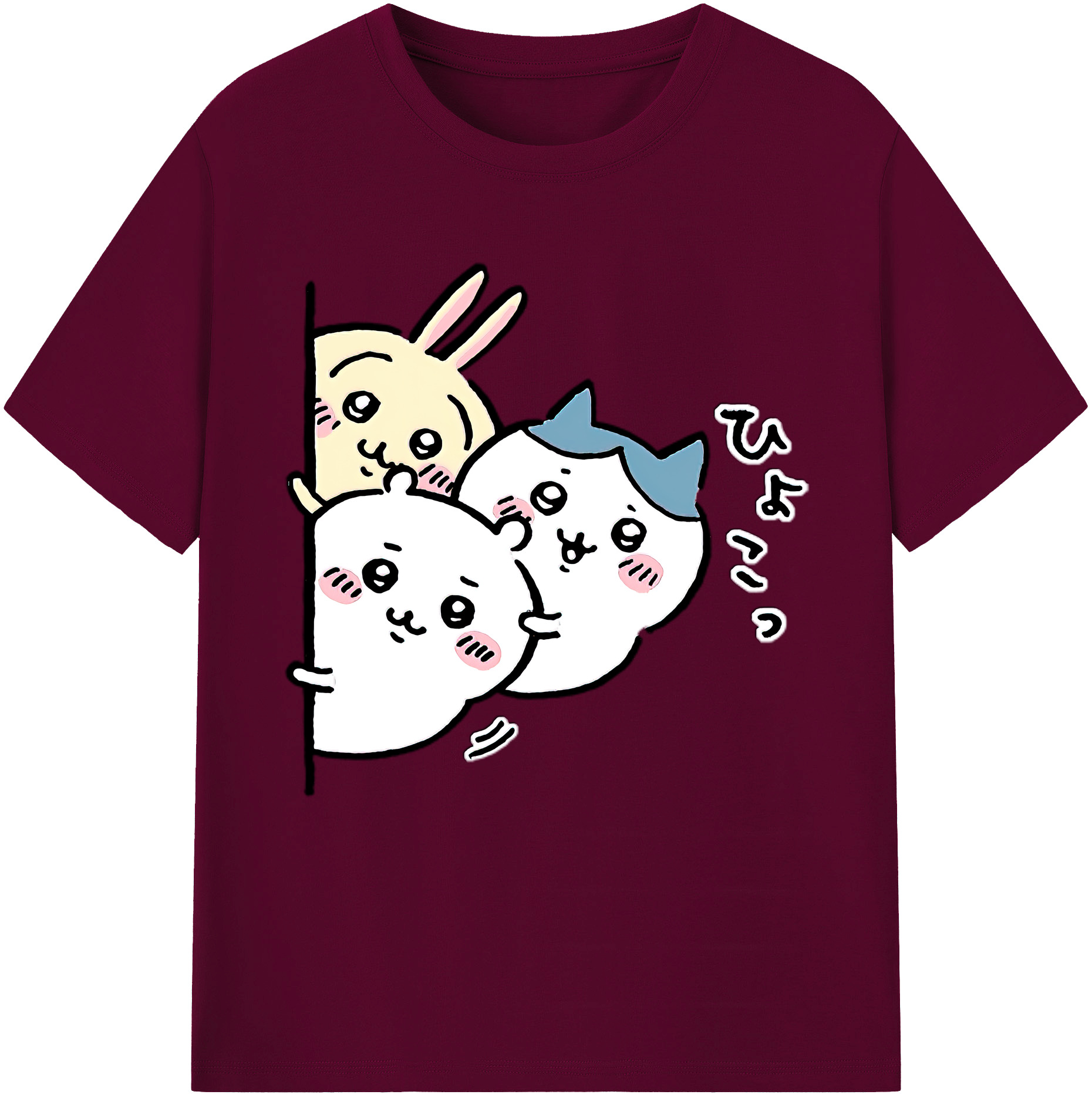 （画像用） ちいかわ うさぎ Chii-kawa usagi レディースカジュアルプリントTシャツ（綿100％）